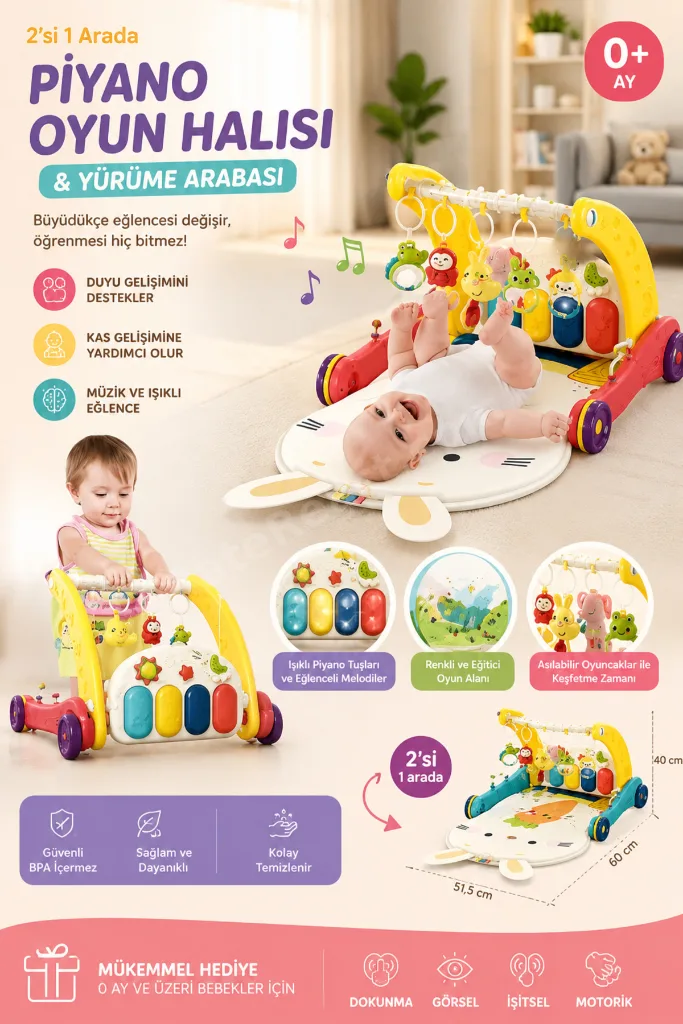 Baby Melody Kırmızı 2n1 Aktivite Merkezi & Yürüteç