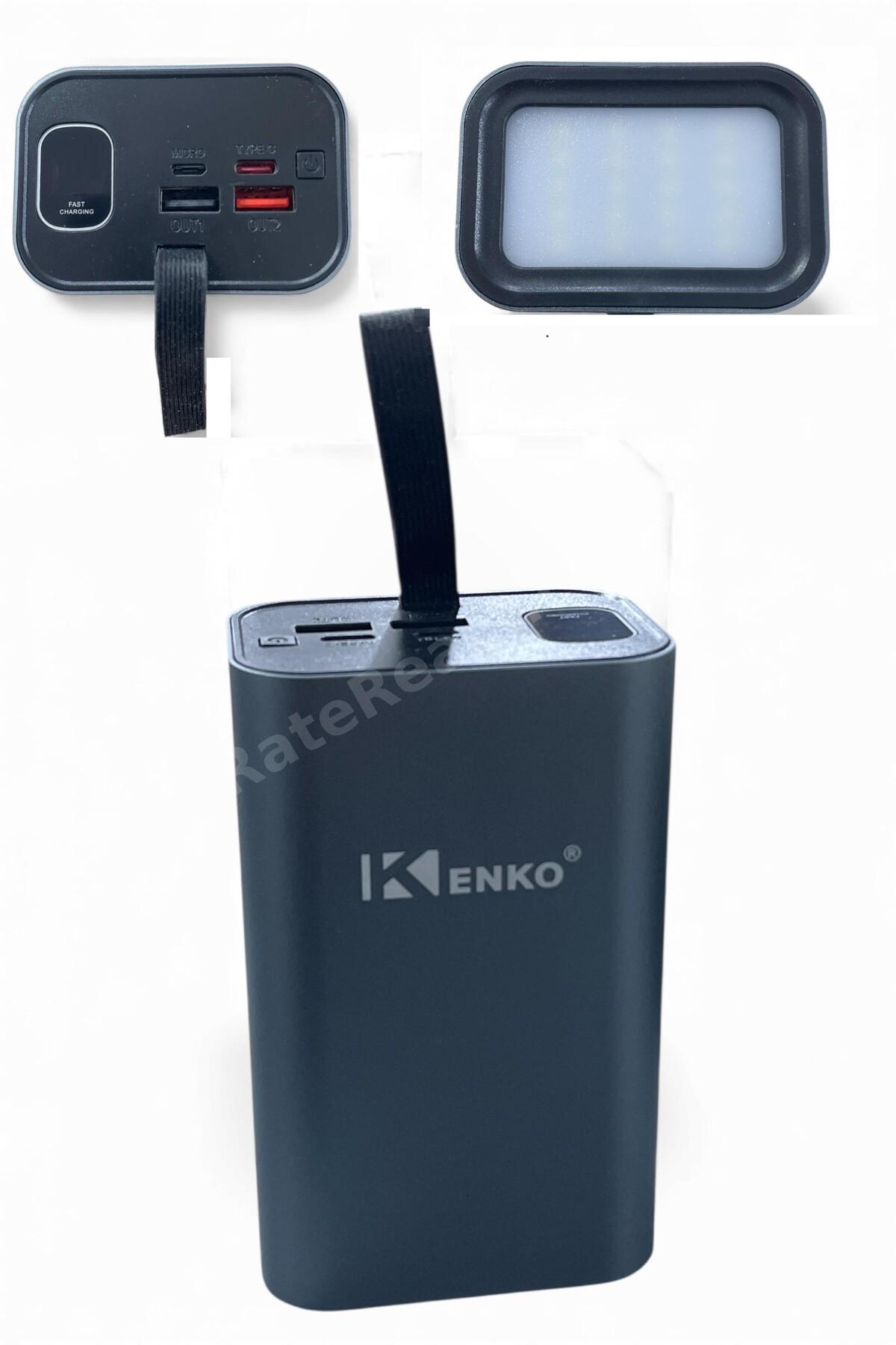 Ultra Güçlü Şarj Göstergeli Powerbank 30.000mAh 2xUsb 1xType-c 1xMicro Powerbank + Fener Lamba