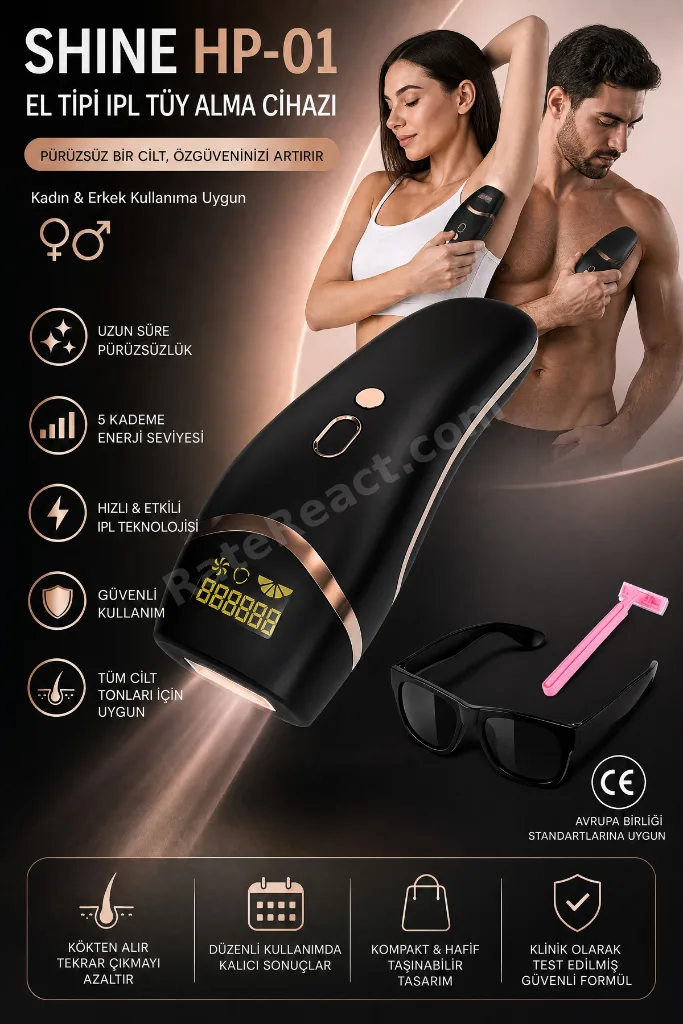 Epilasyon Ipl Lazer Tüy Alma Cihazı,yüz, Tüm Vücut, Hassas Bölge Kullanımı 999.999 Atım Siyah