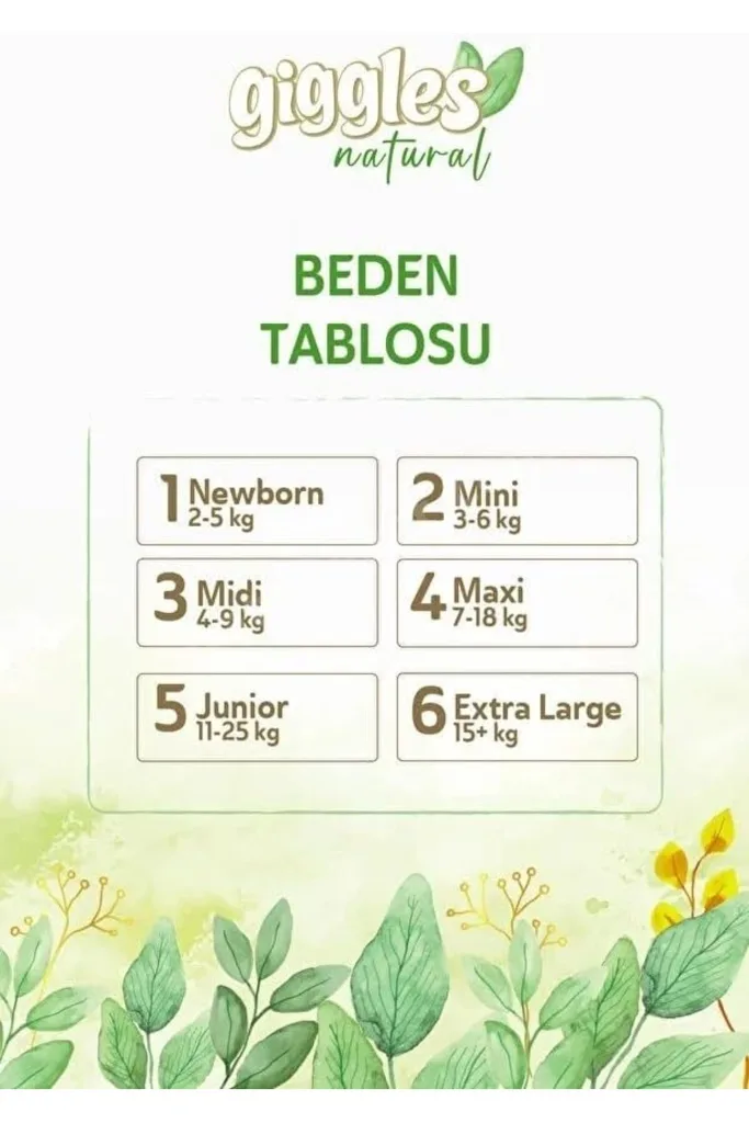 Giggles Natural 2 Numara Mini 1 Paket 66 Adet 1268290