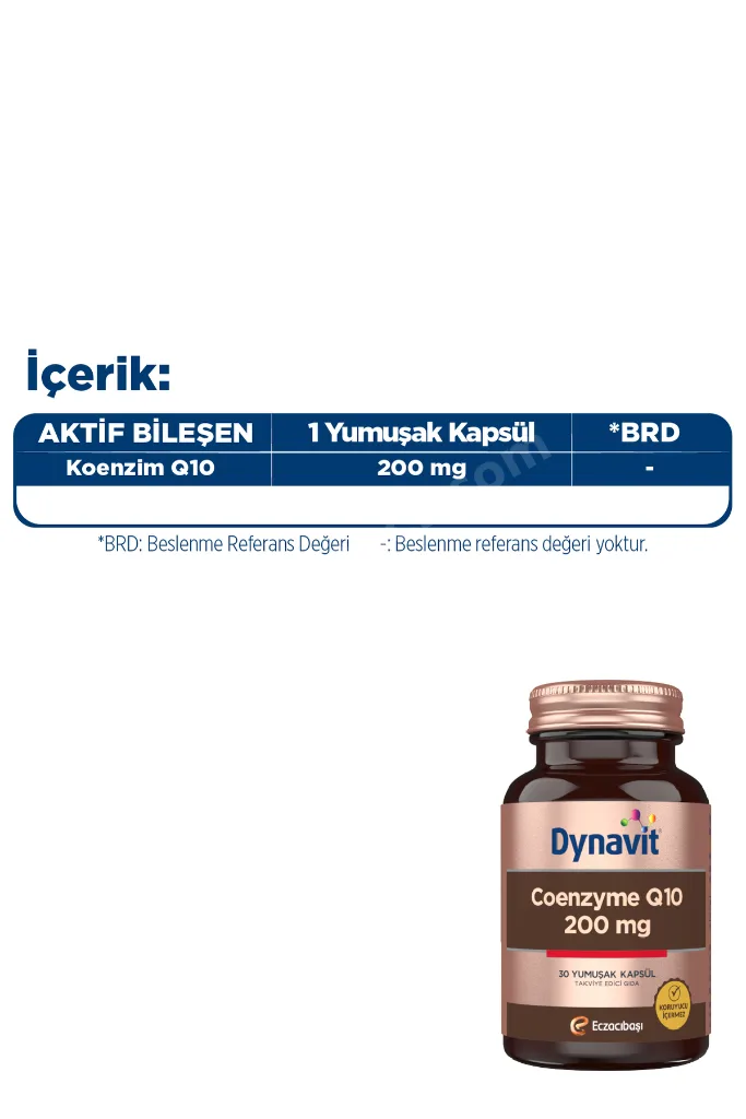 Coenzyme Q10 200 Mg 30 Yumuşak Kapsül - KoenzimQ10 – Ubikinon - Kalp Sağlığı