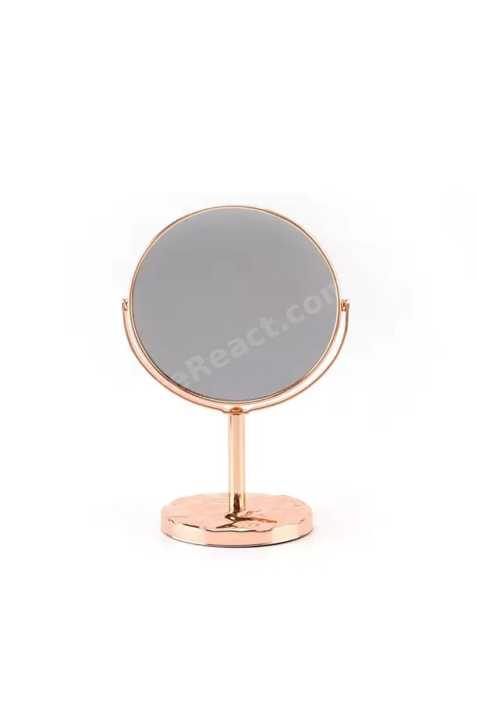 ROSE GOLD 360° Döner Ayaklı Masa Üstü Makyaj Aynası – Çift Taraflı ve Şık Tasarım 32X16 CM