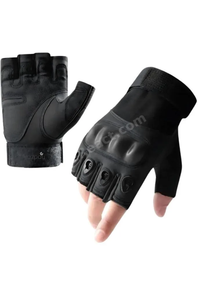 Yarım Parmak Taktik Eldiven Bisiklet Motosiklet Outdoor Eldiven 2XL//SİYAH