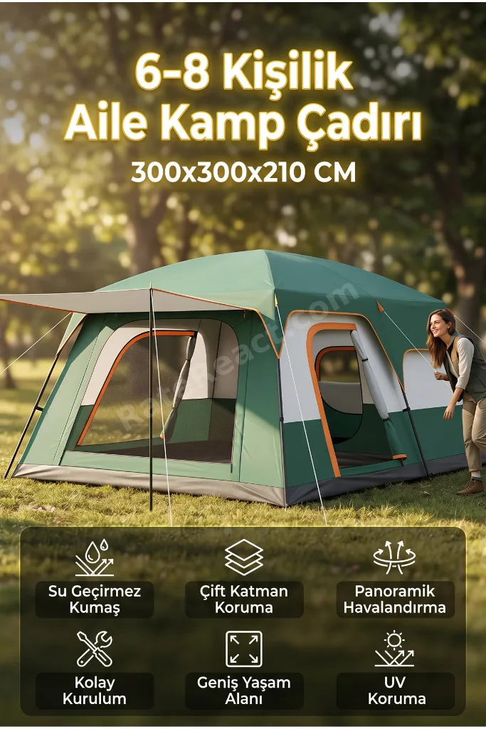 2 Odalı 10 Kişilik Geniş Kamp Çadırı