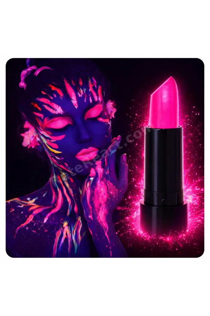UV Neon Pembe Ruj – Karanlıkta Parlayan Makyaj Boyası