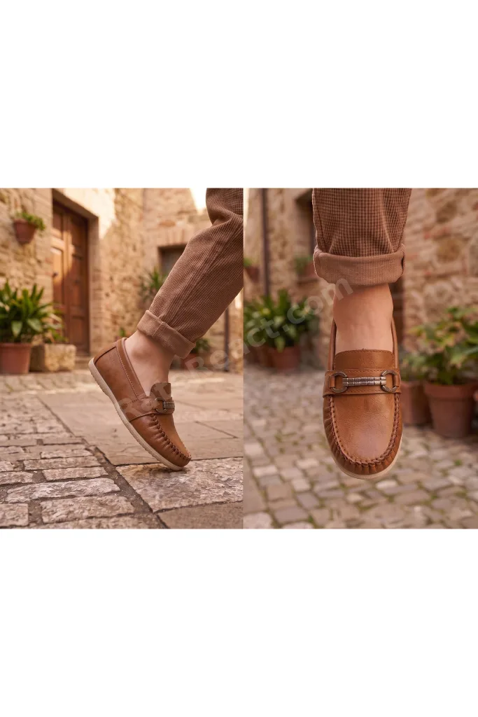Erkek Çocuk Günlük Rock Tokalı Loafer - Makosen Konforlu Ayakkabı - ROCK02