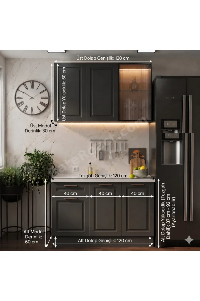 120 Cm Mutfak Dolabı Tezgah Dahil YRKN120301A