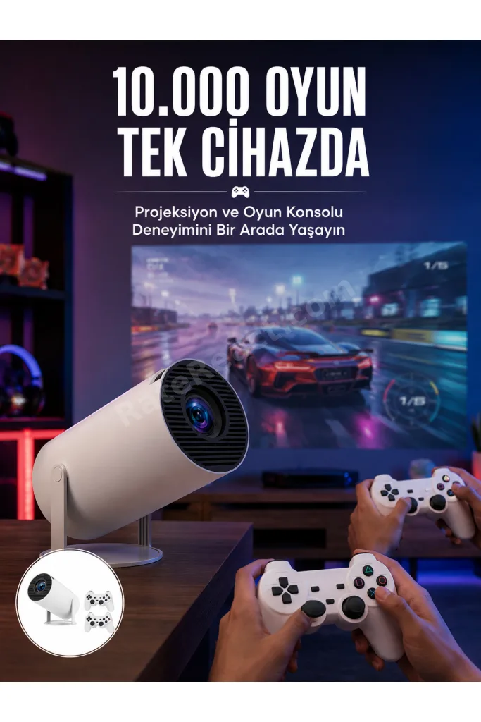 Projeksiyon Cihazı Video Oyun Konsolu 8 GB Hafıza LCD Ekran Kumandalı Yeni Nesil - LSNTKN-RS