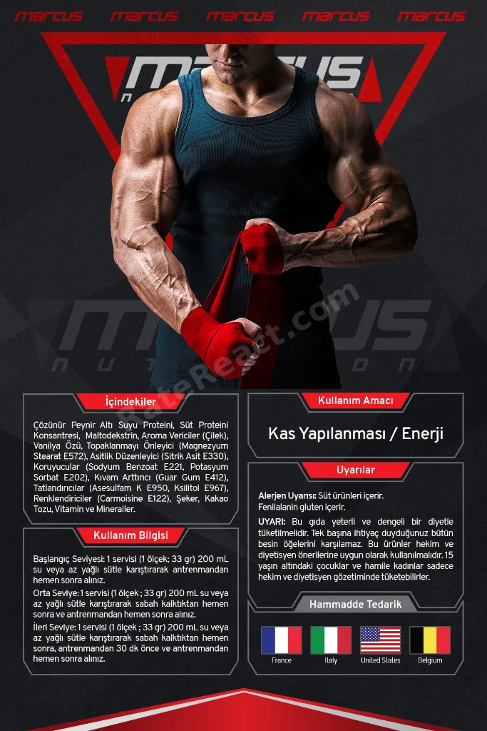 Marcus Whey Protein Tozu X Series 2.277 G (ÇİLEK AROMALI)