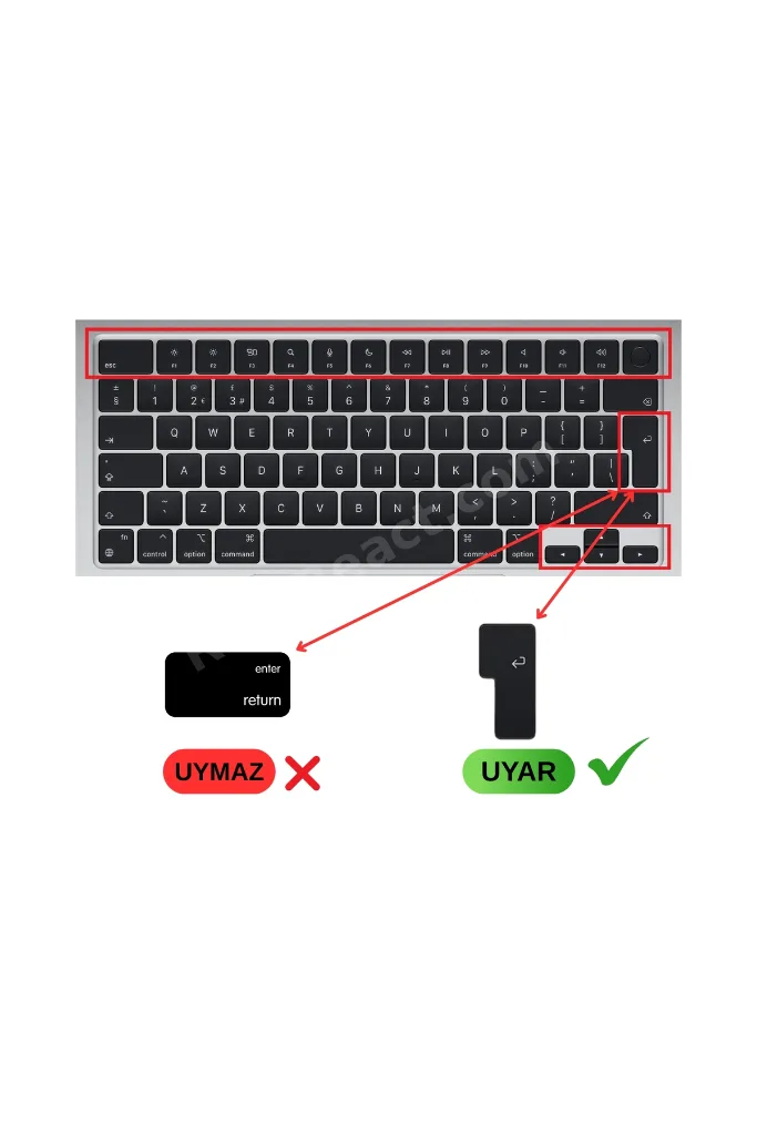 Macbook Air Pro Klavye Koruyucu Silikon Kılıf M5 M4 M3 M2 M1, İngilizce Baskılı UK-Ters L Enter Tipi