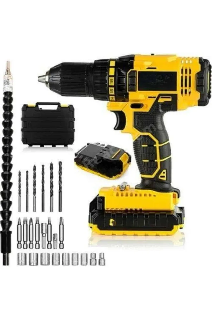 SEMEGLBL Matkap Seti 24 Parça Çift Bataryalı Darbeli Led (222510) Işıklı Vidalama