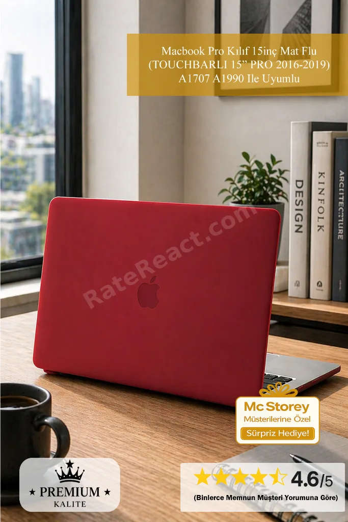 Macbook Pro Kılıf 15inç Mat Flu (TOUCHBARLI 15" PRO 2016-2019) A1707 A1990 Ile Uyumlu