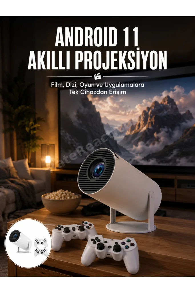 4K Wireless Çift Kollu Kumandalı Oyun Projeksiyonu Retro Video Oyunu Yeni Nesil - LSNTKN-RS4