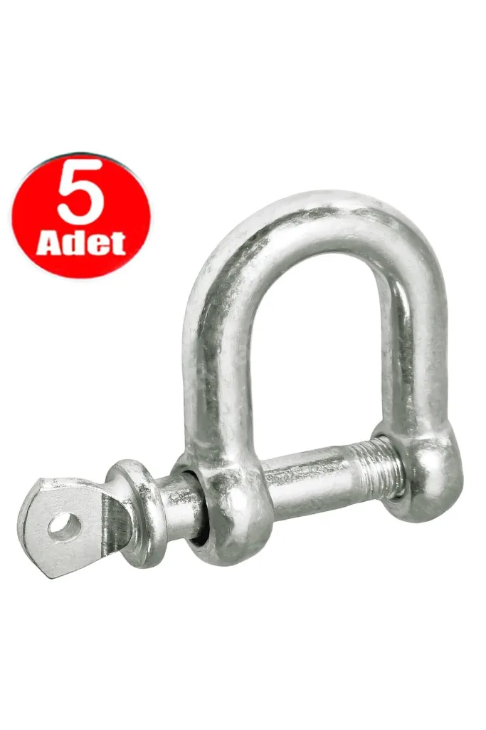 Zincir Kilidi 8 mm Kilitli Karabina U Tipi Mapa Kilit Salıncak Askısı Ek Bağlantı Parça Aparat 5 Ad