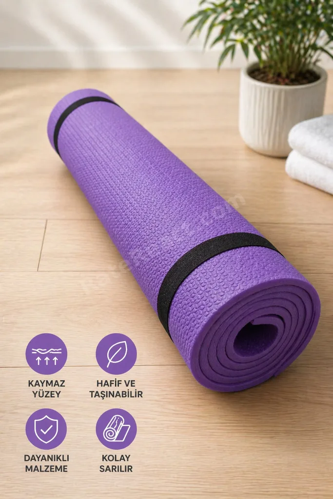 4 Parça Evde Pilates Seti Pilates Matı Pilates Lastiği 20 Cm Pilates Topu Atlama İpi