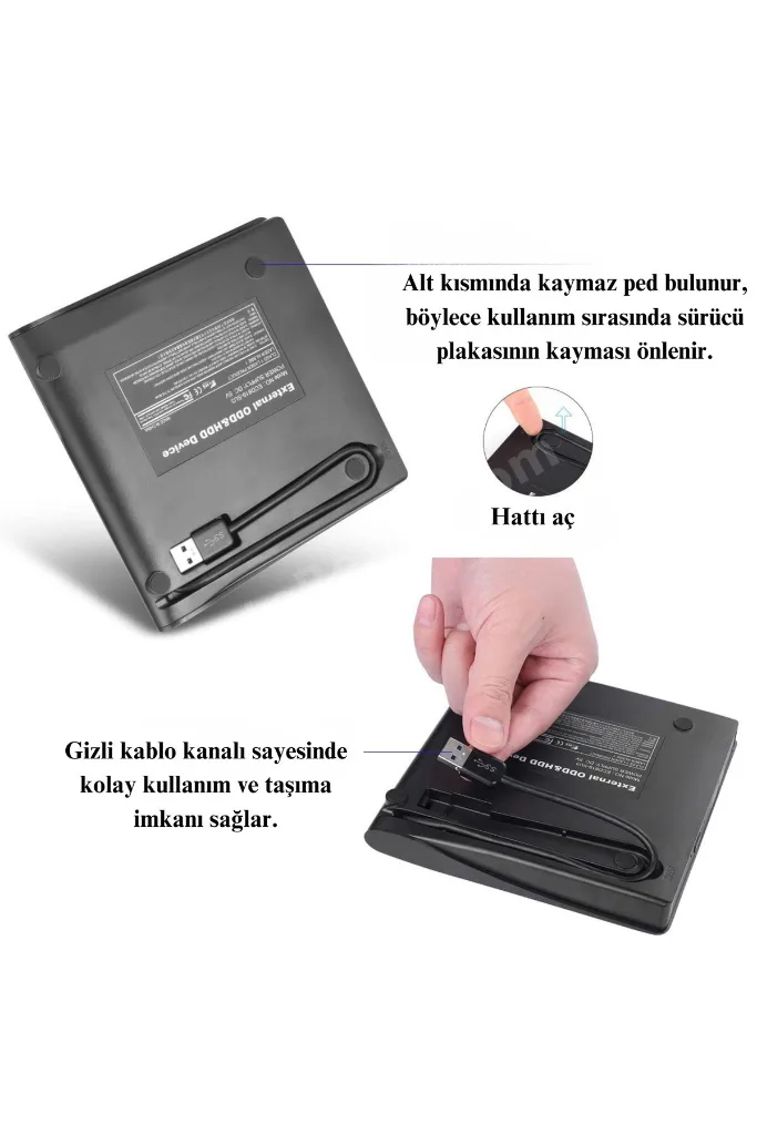 Harici USB 3.0 DVD RW Sürücü Tak Çalıştır Film Oyun Müzik Yazma Okuma Windows Mac