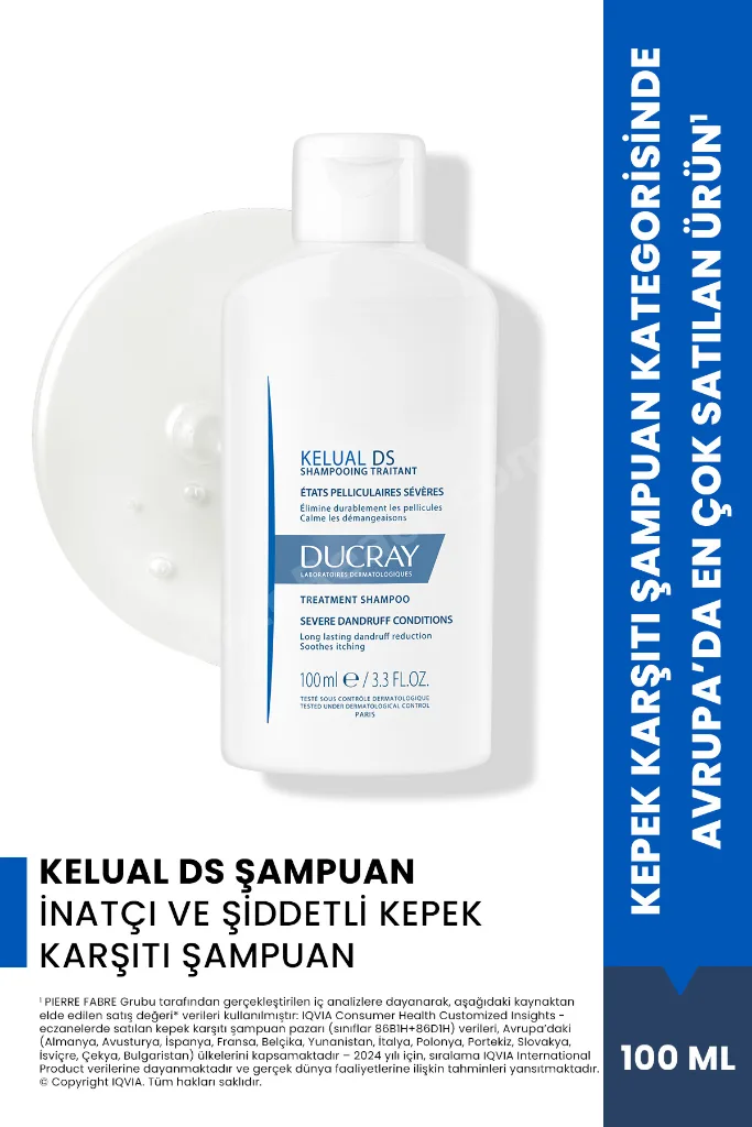 Kelual DS İnatçı Kepek Karşıtı Şampuan Kepeğe Karşı Etkili ve Hassas Saç Derisi için 100 ml