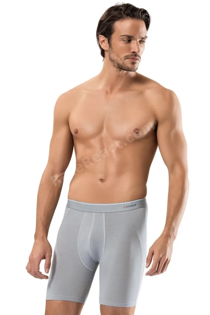 5 li Paket Erkek Uzun Paça Boxer Pamuklu Likralı Rahat Kalıp Günlük Boxer