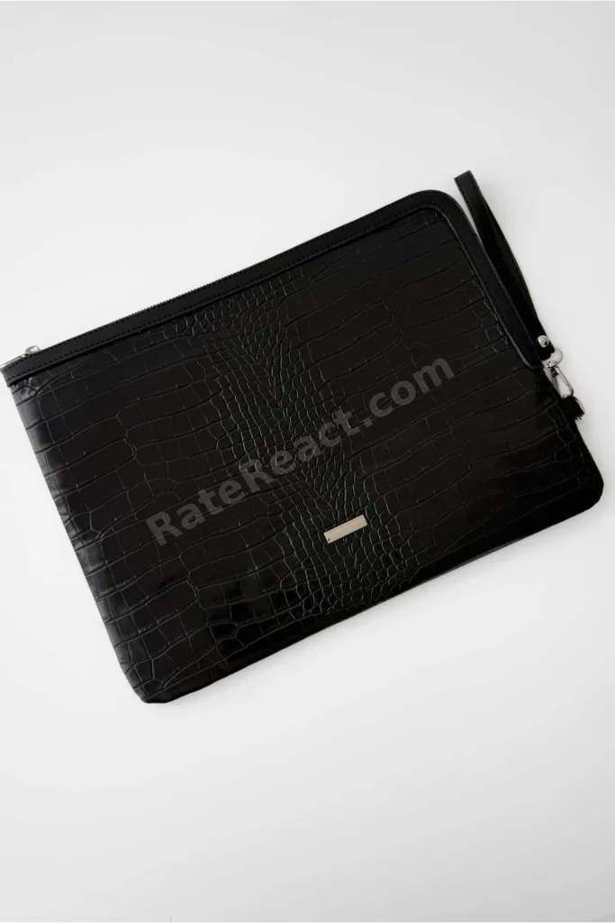 Kroko Desenli Siyah 13 İnç Laptop & Tablet Uyumlu Suni Deri Kılıf