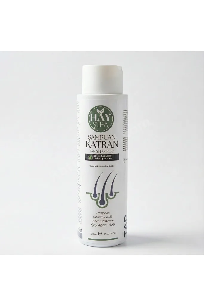 Katran Şampuanı 400 ml Sedir Katranı Çam Katranı Çay Ağacı Yağı ve Propolis İçeren Bitkisel Şampuan