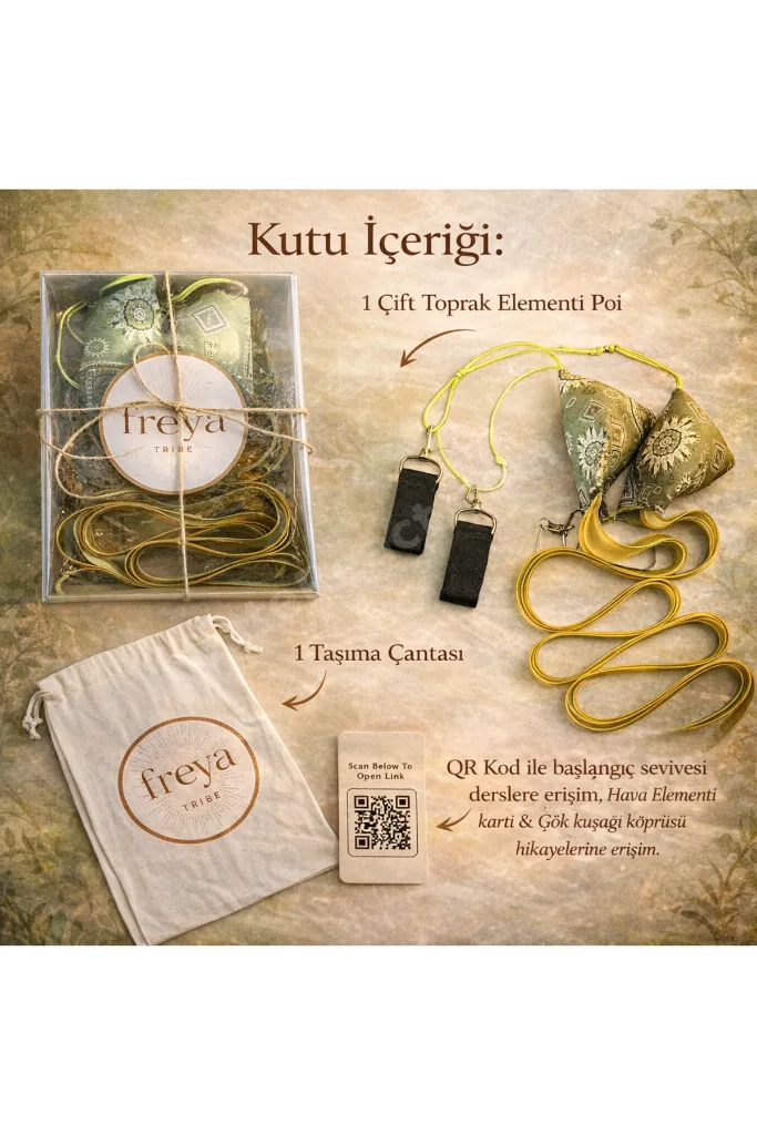 Yeşil Özel Tasarım Poi - Meditasyon Oyuncağı - Toprak Element Poi