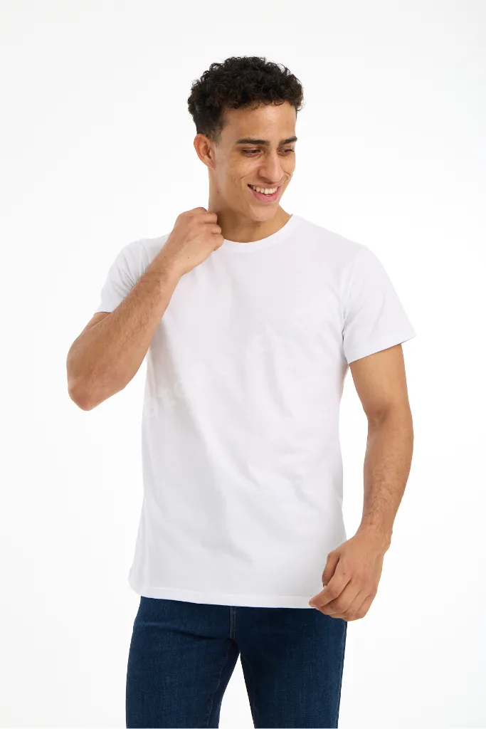 SNÖFLINGA YÜKSEK İSVEÇ KALİTESİ Regular Kesim %100 Pamuk Beyaz Bisiklet Yaka Premium Tişört/T-Shirt