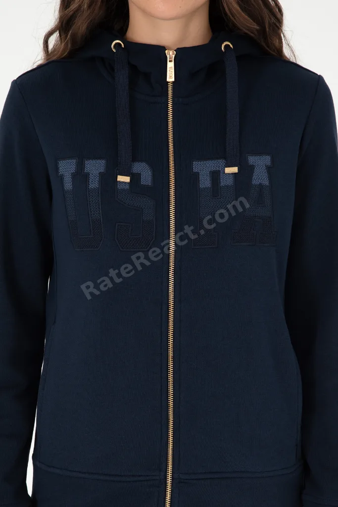 Kadın Lacivert Basic Kapüşonlu Sweatshirt 50289540-VR033
