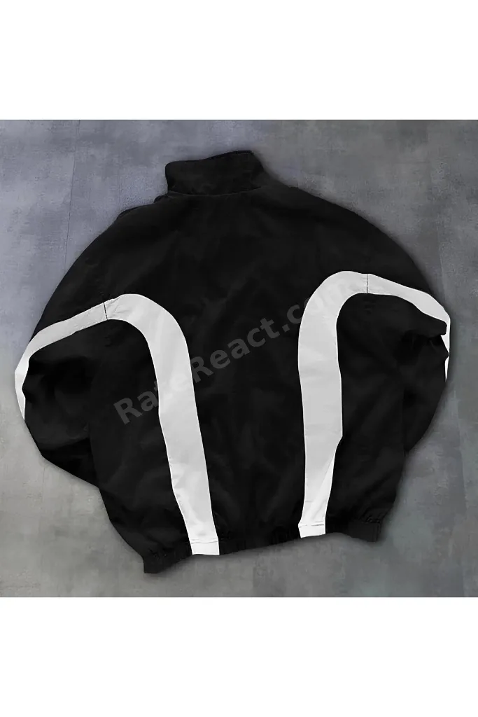 KOPYA - Siyah Beyaz Unisex Paraşüt Yağmurluk