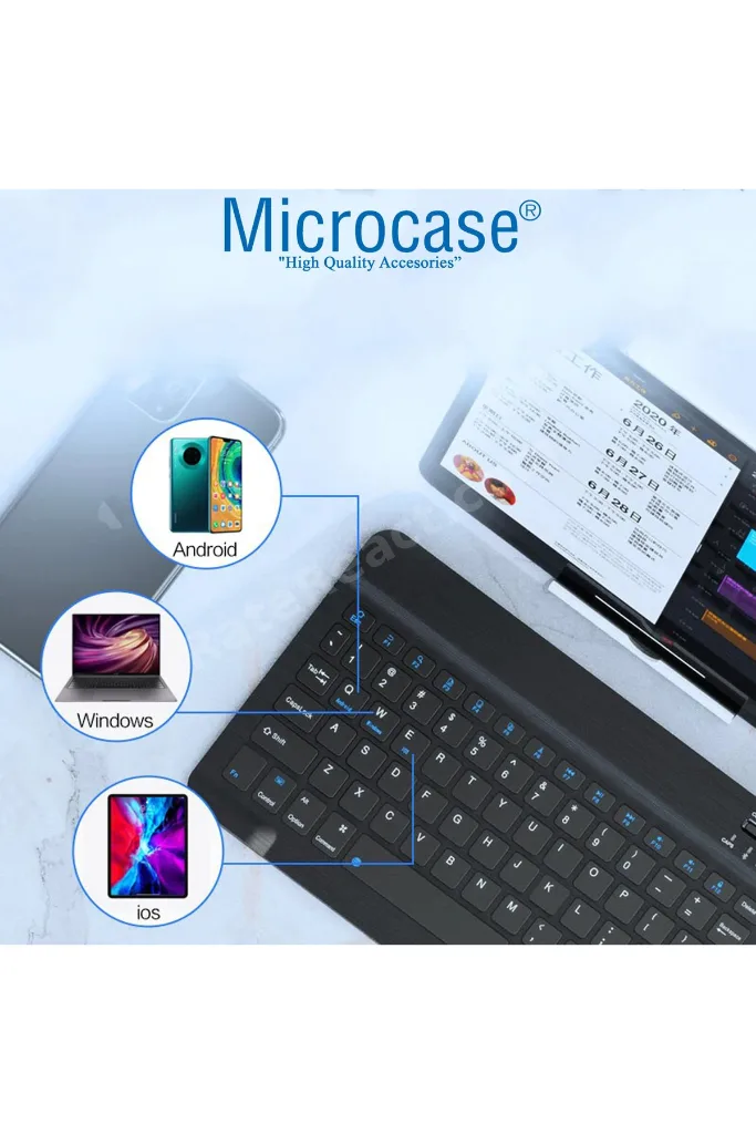 Tablet ve Telefonlar için Şarjlı Bluetooth Türkçe Q Klavye - AL2671