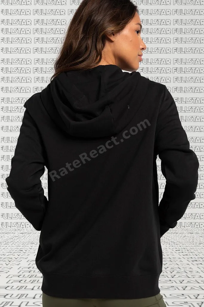 Sportswear Full Zip Black Hoodie Fermuarlı Kapüşonlu Sweatshirt Siyah
