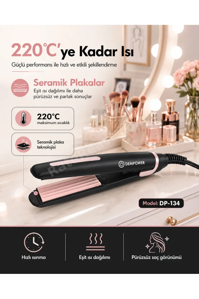 Ev Tipi Kullanıma Uygun Saç Tost Makinesi Dalgalı ve Kabartmalı Saç Şekillendirici