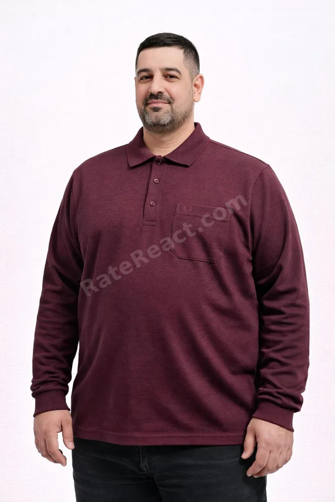 Simenti Büyük Beden Erkek Polo Yaka Sweatshirt - 7565
