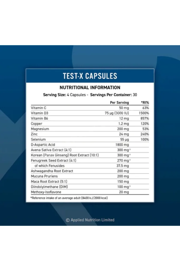 Nutrition Test X Magnezyum+Zinc+Daa+Panax Ginseng+Maca+Dım+Mucuna Caps 120 Caps