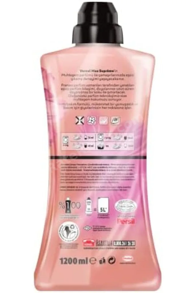 TTKTEKNOLOJİ Vernel Max Konsantre Çamaşır Yumuşatıcısı 1200 ml 50 Yıkama Supreme Romance (3 paketi)
