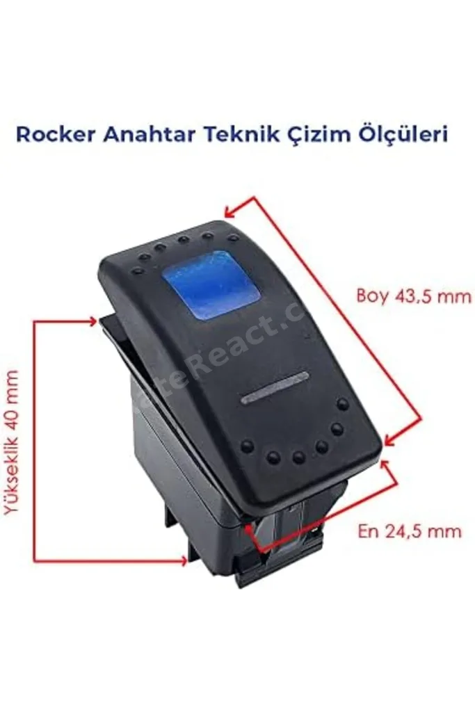 TTKTEKNOLOJİ Su Geçirmez Led Işıklı On Off Anahtar - 5 Pin TTKTEKNOLOJİ 2026 395519