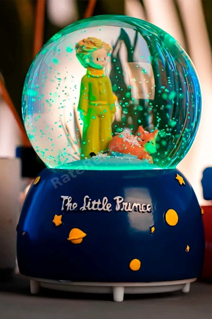 Little Prince Küçük Prens Işıklı Müzikli Kar Taneli Orta Boy Kar Küresi Model