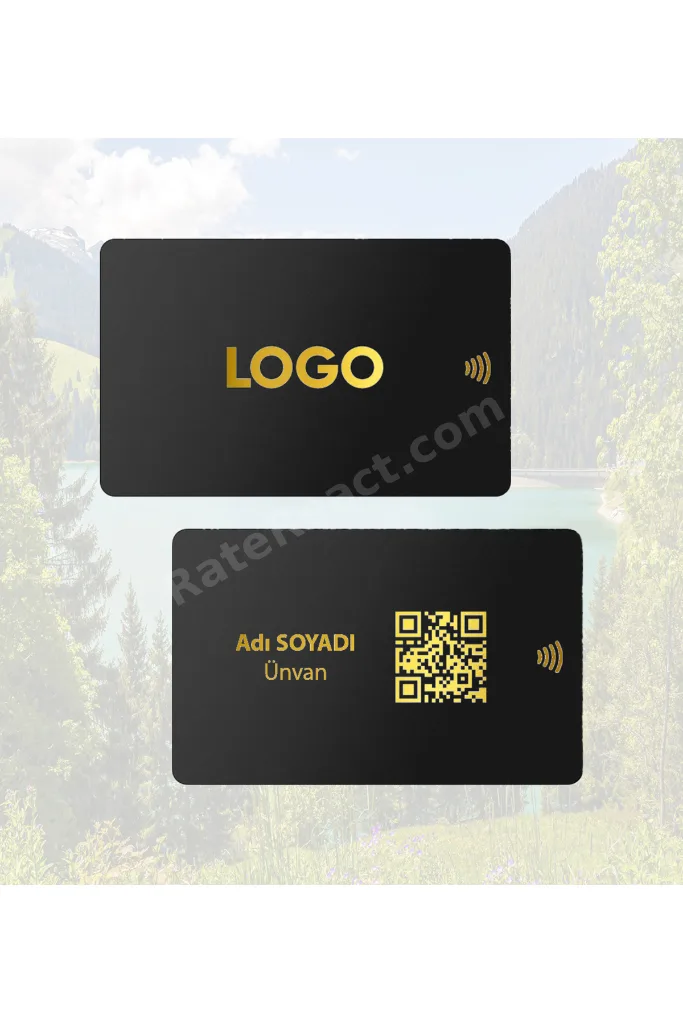 Nfc Black Dijital Kartvizit Üzerine Gold Baskı (Kişileştirilebilir)
