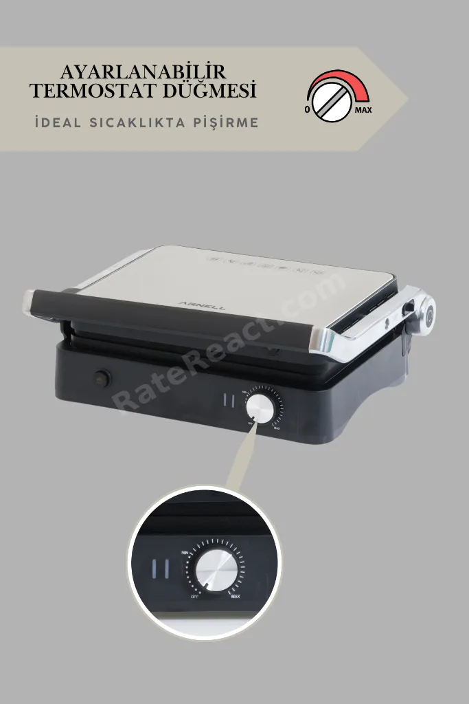 Primo Tost Makinesi | 2000W Güç | Yapışmaz Plaka | Yağ Hazneli Termostatlı Tost Makinası