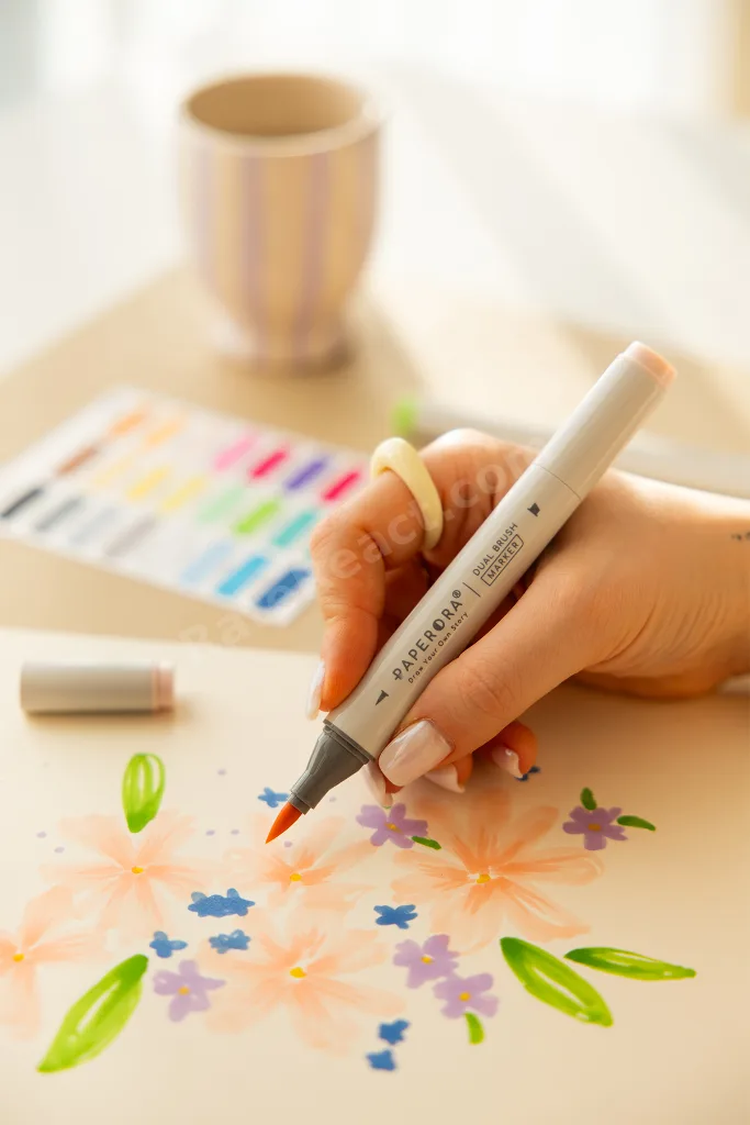 48’li Çift Uçlu Alkol Bazlı Marker Kalem Seti – Brush + Chisel