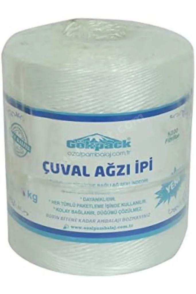 TTKTEKNOLOJİ Gökpack Çuval Ağzı İpi Yüzde 100 Fibrilizeli Naylon İp Beyaz 1000 Gr 1 Adet TTKTEKNOLOJ