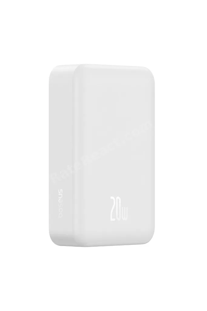 EnerFill FM41 Mini Magsafe Powerbank 20.000 mAh 20W - Beyaz (C'den C'ye 20V/3A 30cm beyaz kablolu)