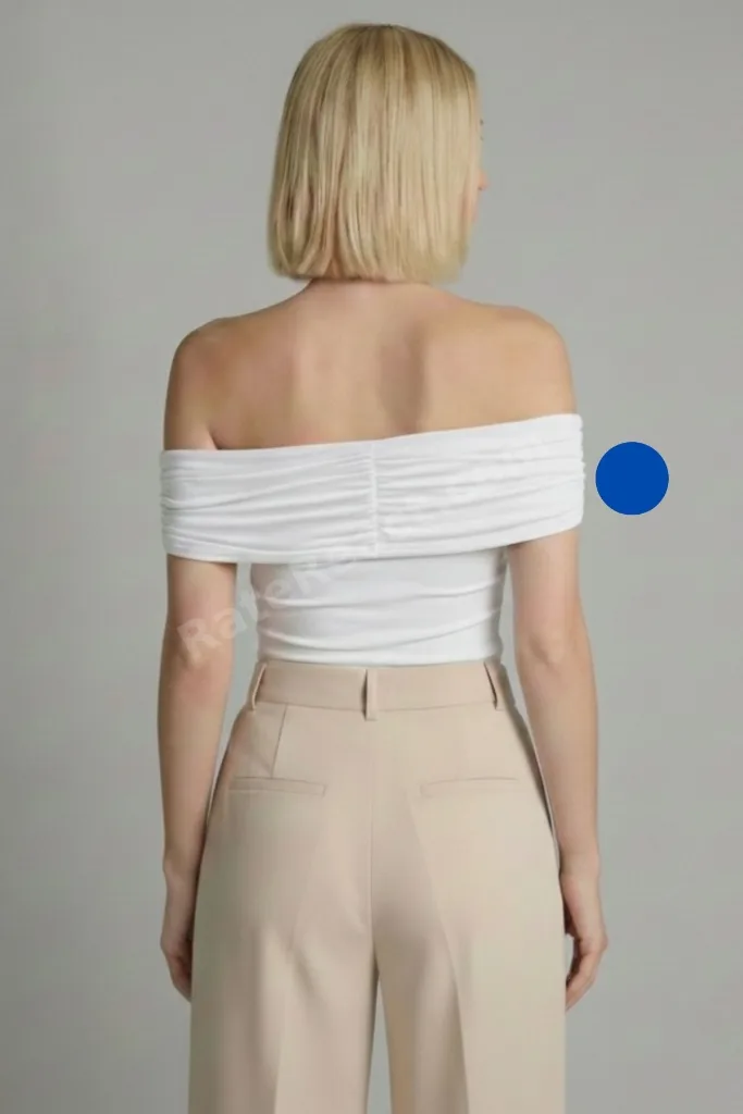 Kadın Çok Yönlü ÜÇ MODELLİ TEK Bluz Madonna Yaka Boyundan Geçmeli Degaje Yaka Body Bluz Sandy Kumaş