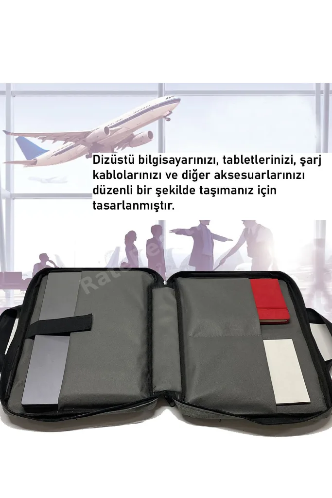 Siyah Organizer 15,6-16,1 Inç Omuz Askılı Notebook Bilgisayar Çantası/15