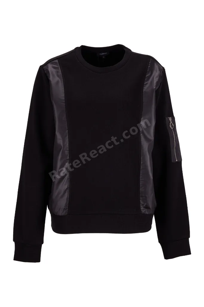 Bisiklet Yaka Siyah Kadın Sweatshırt F3WL-SWT3