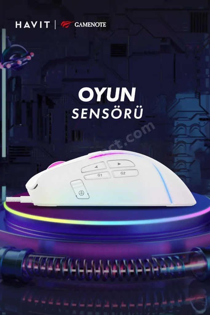 Gamenote Ms1033 Rgb Uyumlu 8000 Dpı Ayarlanabilir Ağırlıklı Beyaz Gaming Makrolu Oyuncu Mouse