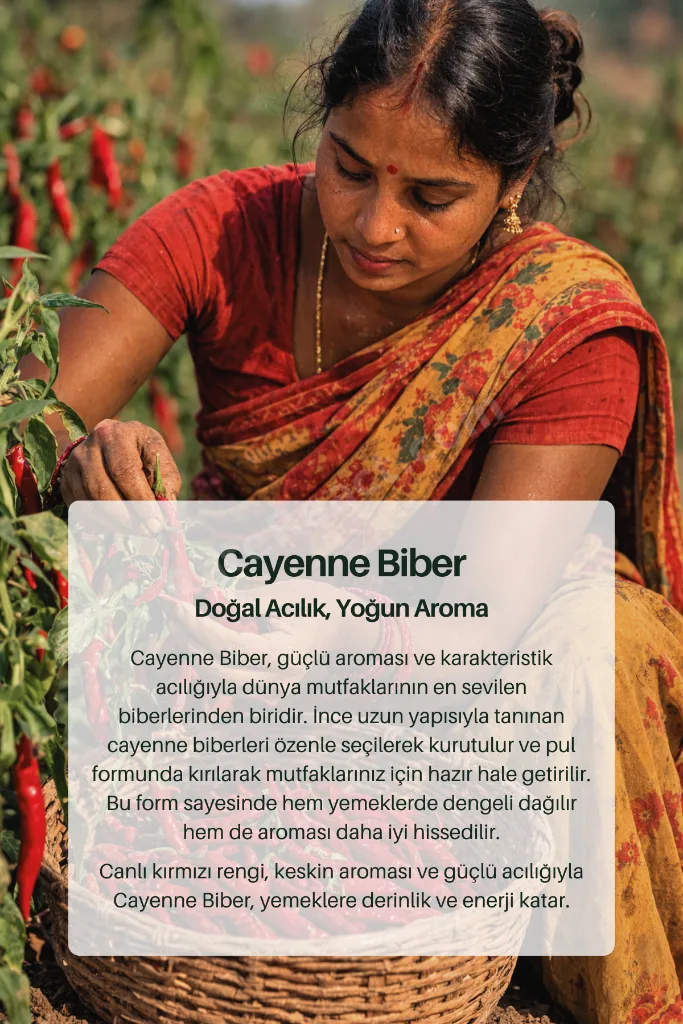 Cayenne Biber 500 gr (1. KALİTE) Capsicum Annuum / Cayenne Pepper
