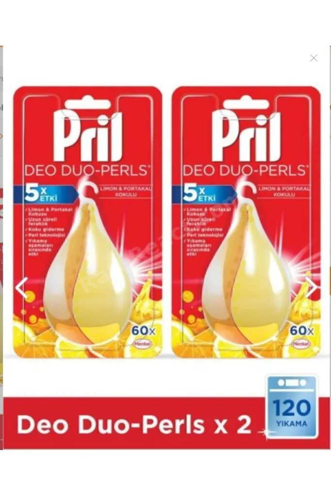 Deo Duo-Perls 5x Etkili Bulaşık Makinesi Koku Giderici x2 - Uzun Süreli Ferahlık