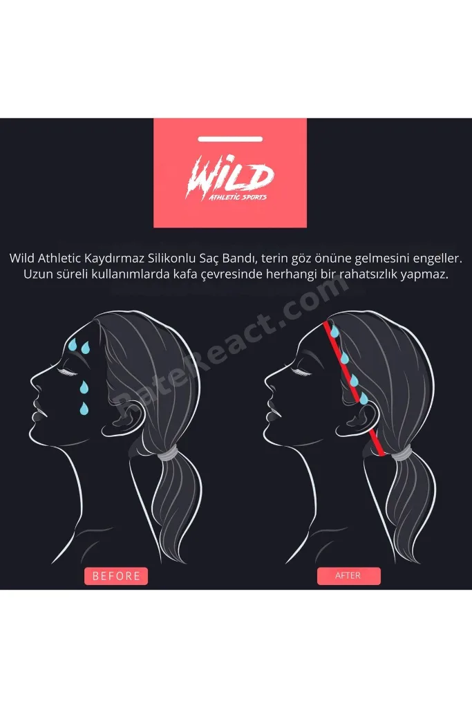 Kaydırmaz Silikonlu Elastik Spor Futbol Saç Bandı Tokası Üçlü Wildflex