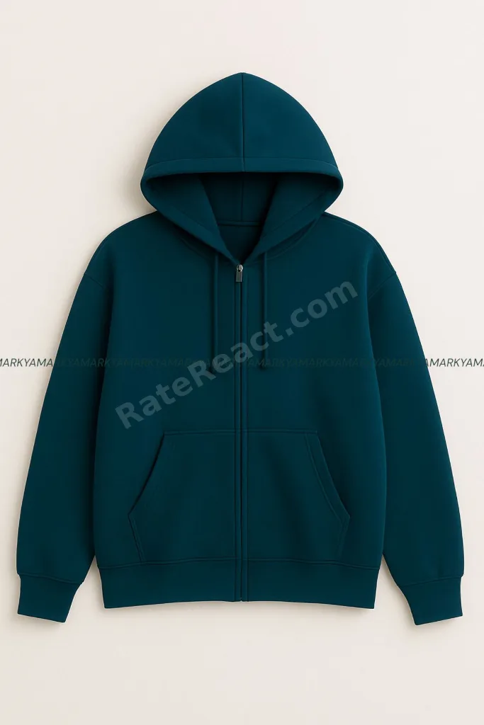 Unisex Fermuarlı Polarlı Kapüşonlu Kanguru Cepli Oversize Kışlık Hoodie Ceket