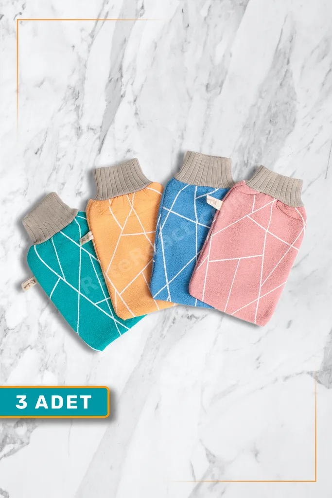 Mikrofiber Banyo Kesesi (3 ADET) Derinlemesine Cilt Bakımı Nazik Peeling Ve Etkili Arındırma